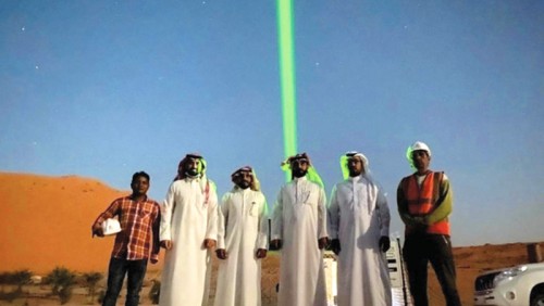 Laser beacon light the way of life in the Nafud Desert of Saudi Arabia