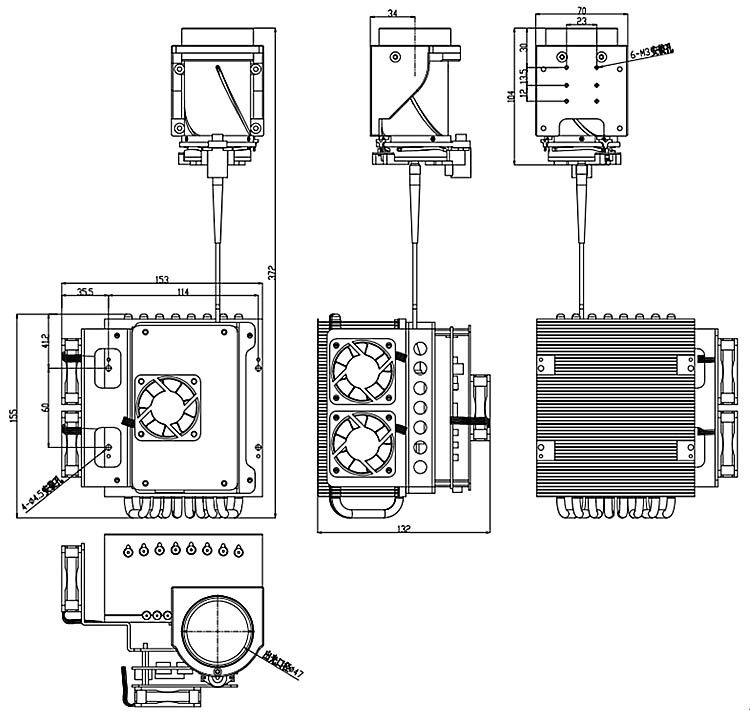 5000m infrared laser lighting module Overall Dimensions 5000m infrared laser lighting module Overall Dimensions
